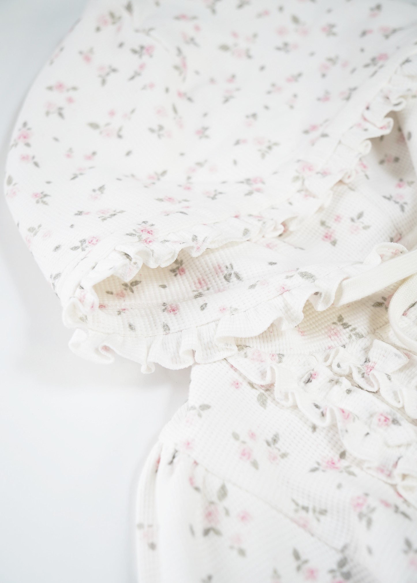 flower waffle balloon zip dress