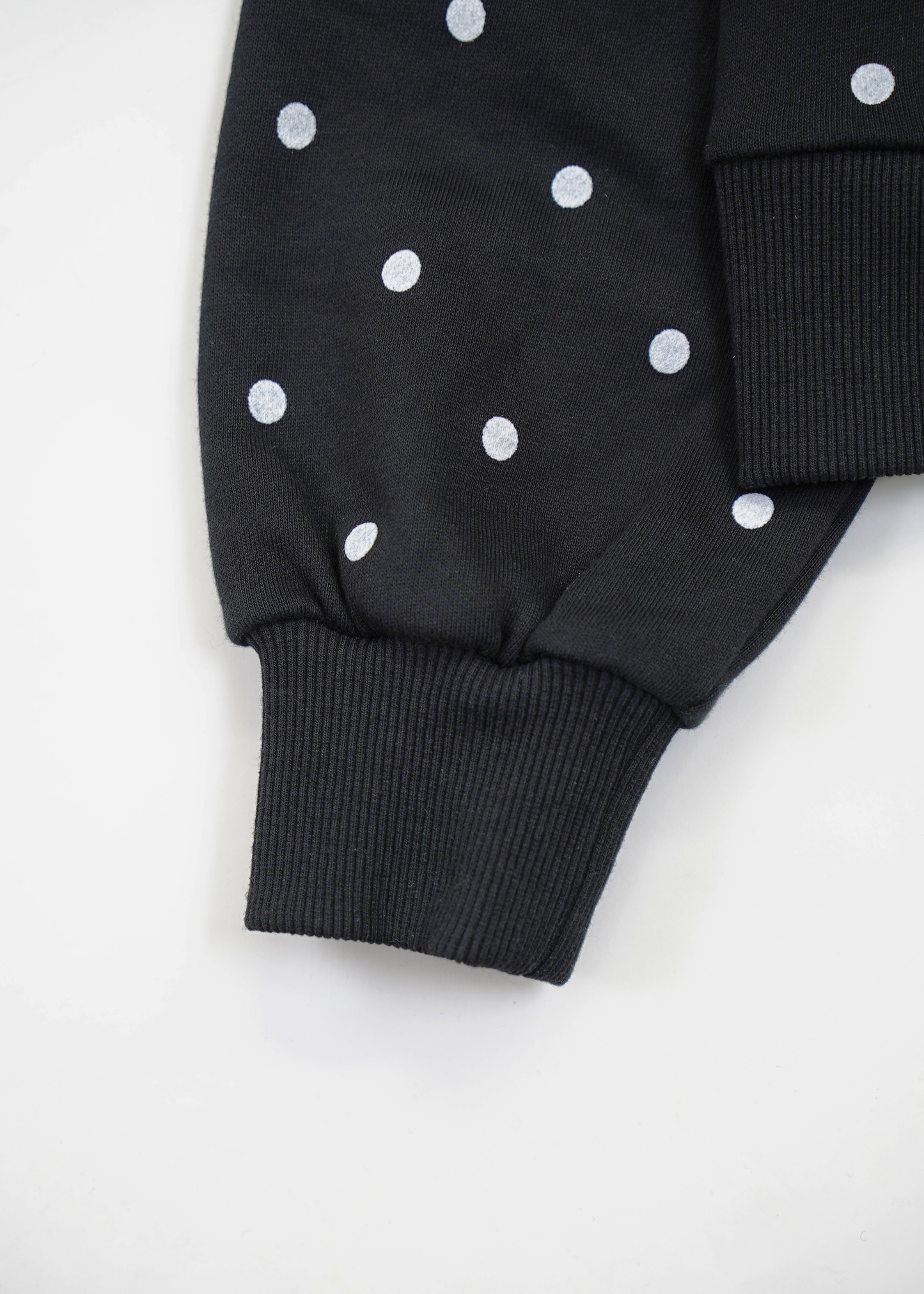 dot frill cotton zip hoodie