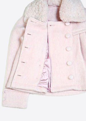 grace fur collar wool coat