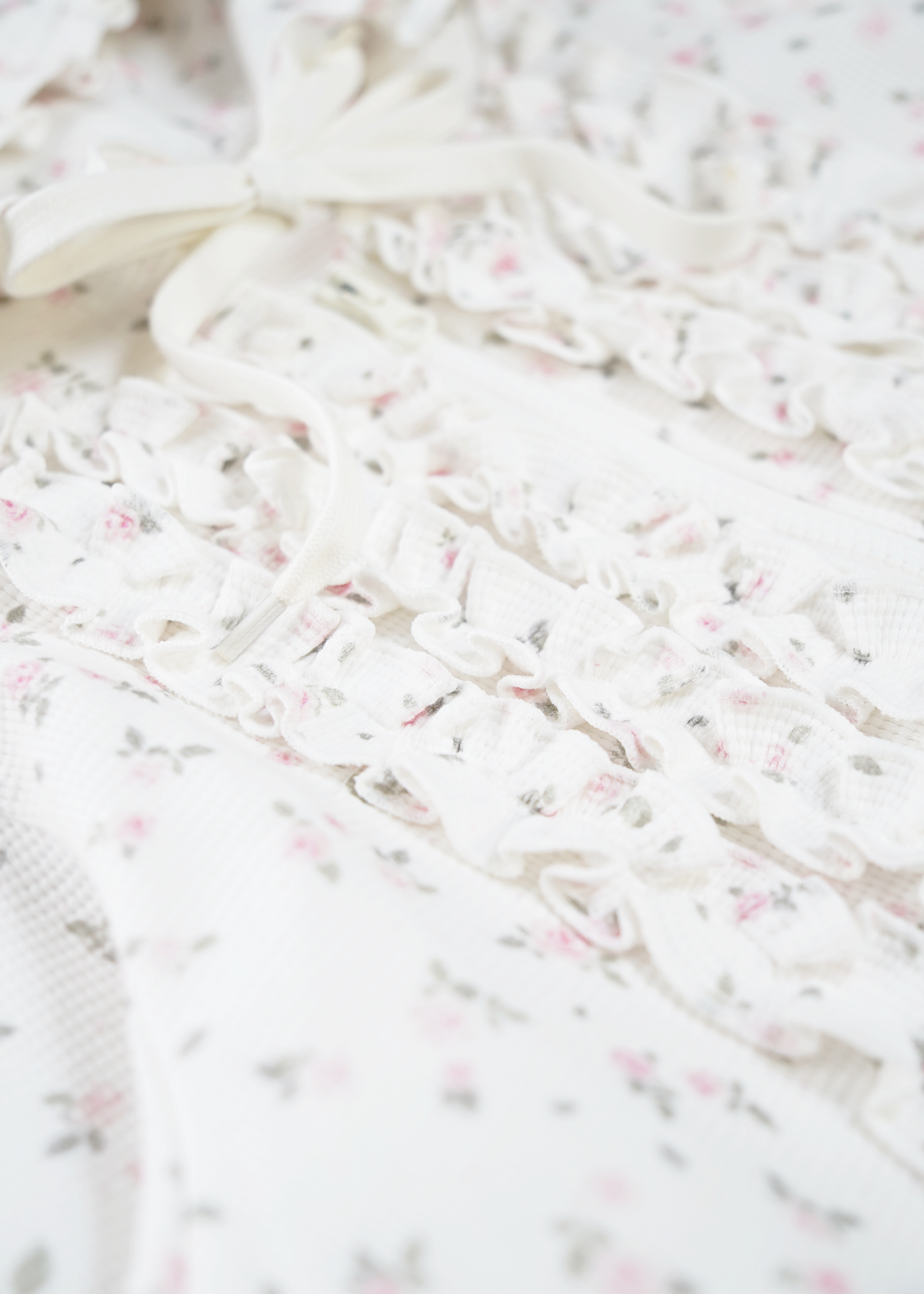 flower waffle balloon zip dress