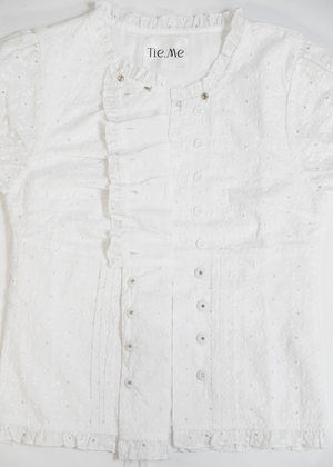 button up flora blouse