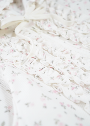 flower waffle zip hoodie