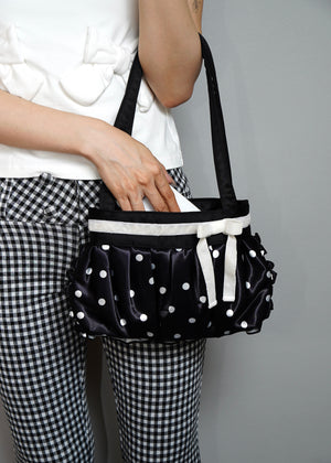 ribbon ruffle satin bag