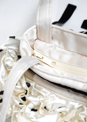 ribbon ruffle satin bag