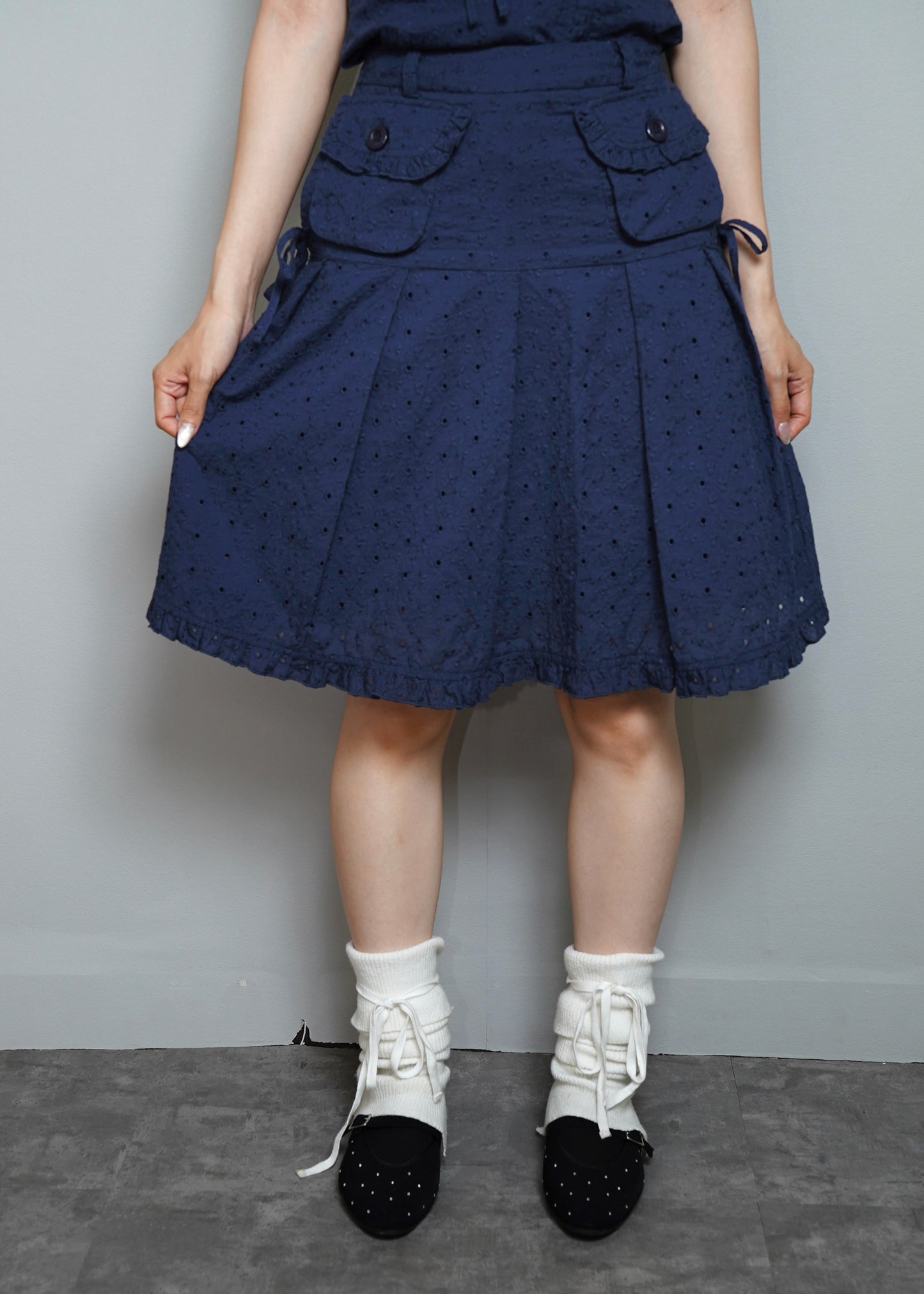 pleated cargo floral skirt