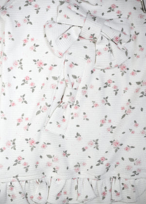 flower waffle ribbonful zip hoodie