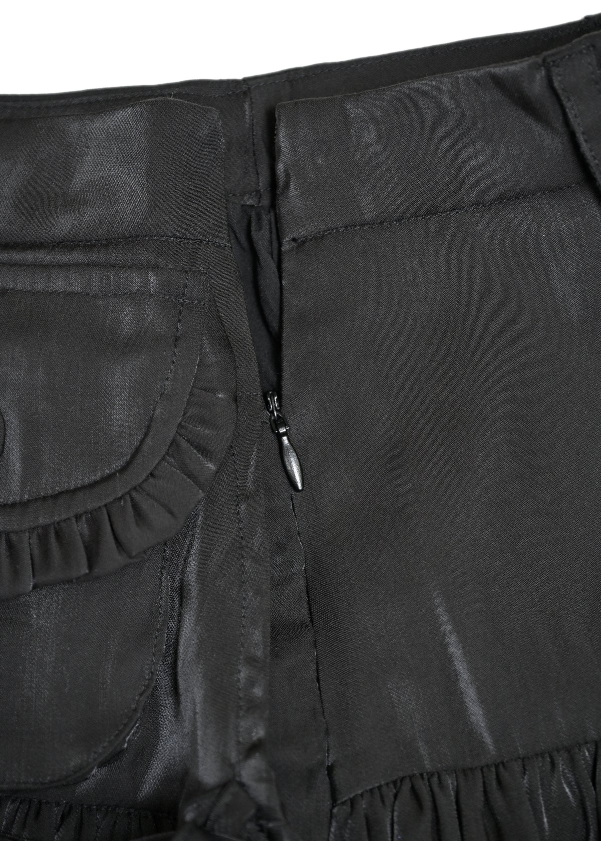 cargo frill shimmer tiered skirt