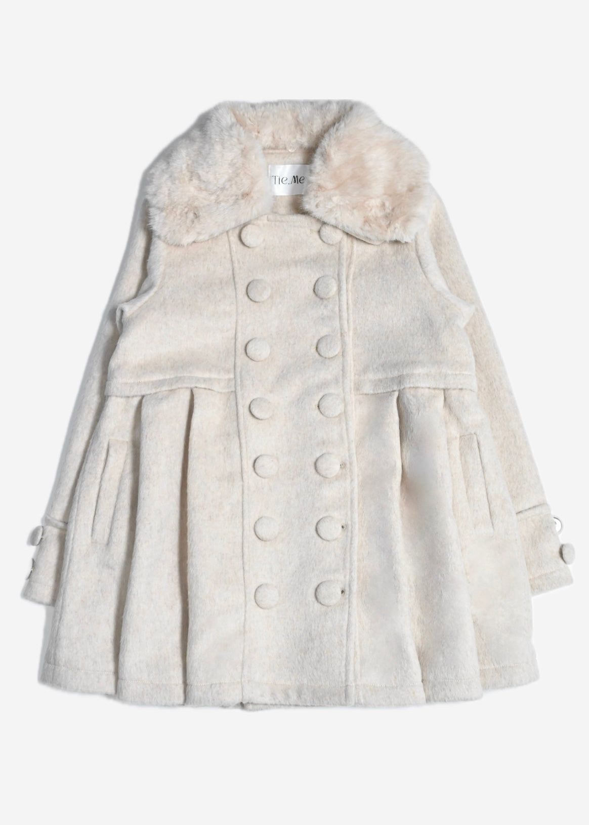 grace fur collar wool long coat