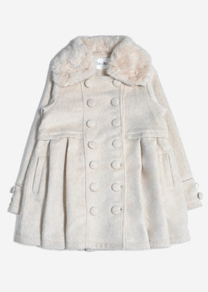 grace fur collar wool long coat