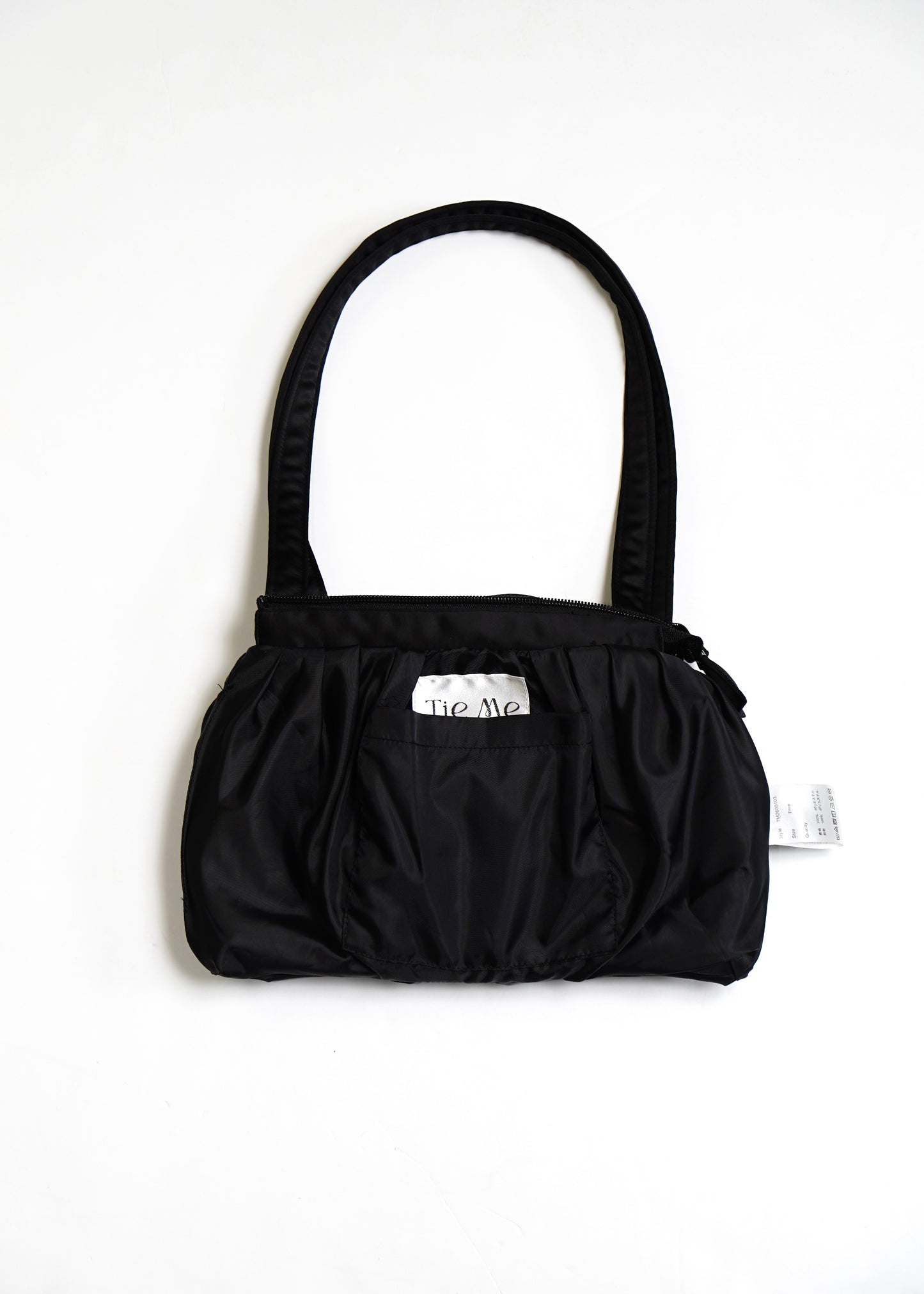 ribbon ruffle satin bag