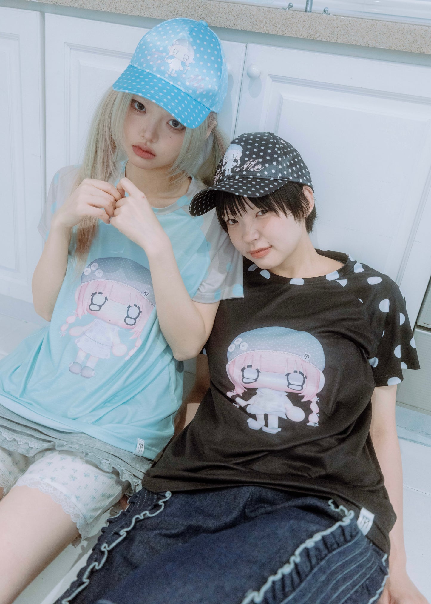 【HUHUEE】gallery girl satin dot cap