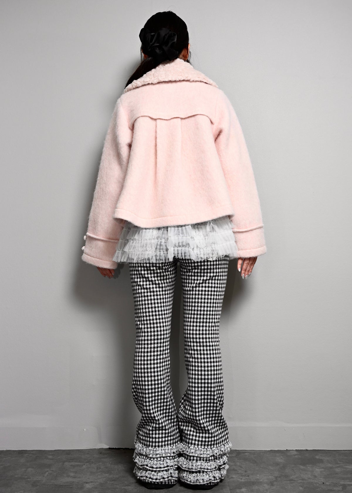 grace fur collar wool coat