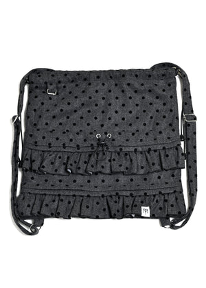 velvet dot woolly frill knapsack