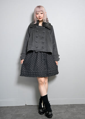 button frill wool dot skirt