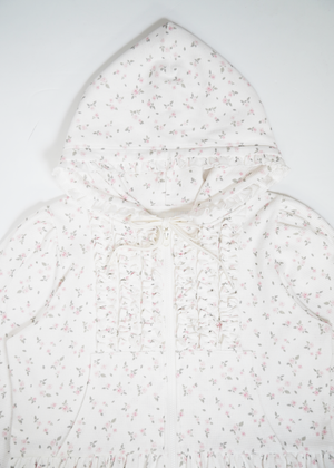 flower waffle balloon zip dress