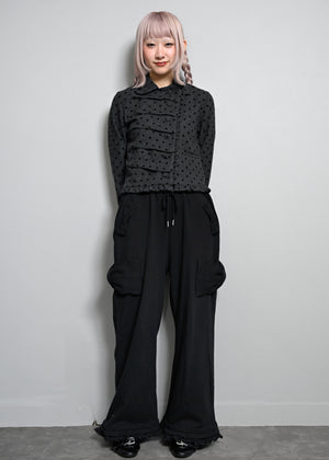 button up wool dot jacket
