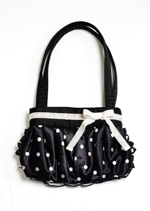 ribbon ruffle satin bag