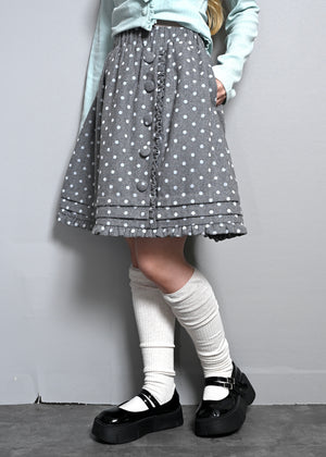 button frill wool dot skirt