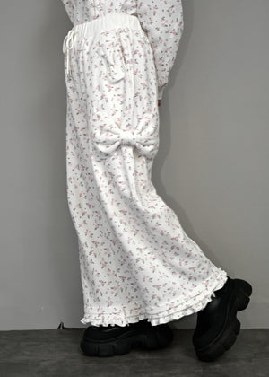flower waffle ribbonful lounge pants