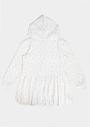 flower waffle balloon zip dress
