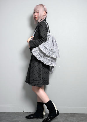 velvet dot woolly frill knapsack