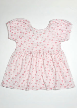 【8月初旬発送】flower waffle ribbon tunic