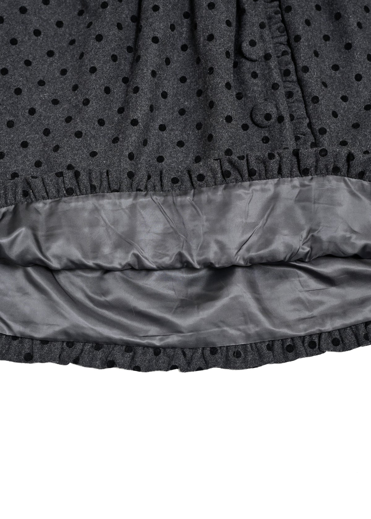 button frill wool dot skirt