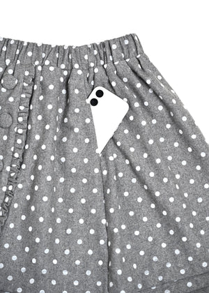 button frill wool dot skirt