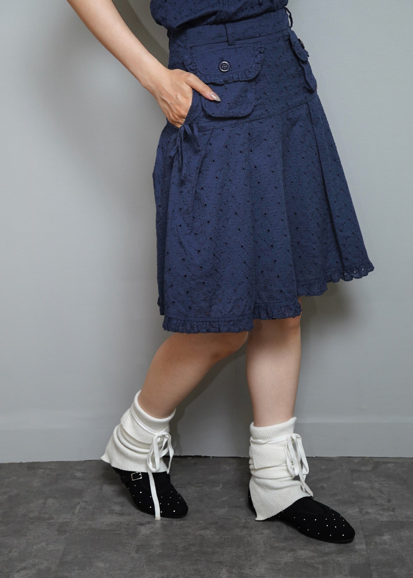 pleated cargo floral skirt