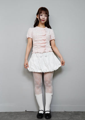 cotton dot stitch balloon skirt