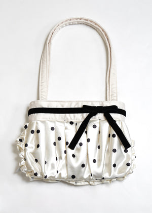 ribbon ruffle satin bag
