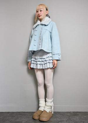 grace fur collar wool coat