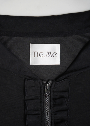 sailor collar frill zip hoodie