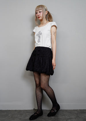 cotton dot stitch balloon skirt