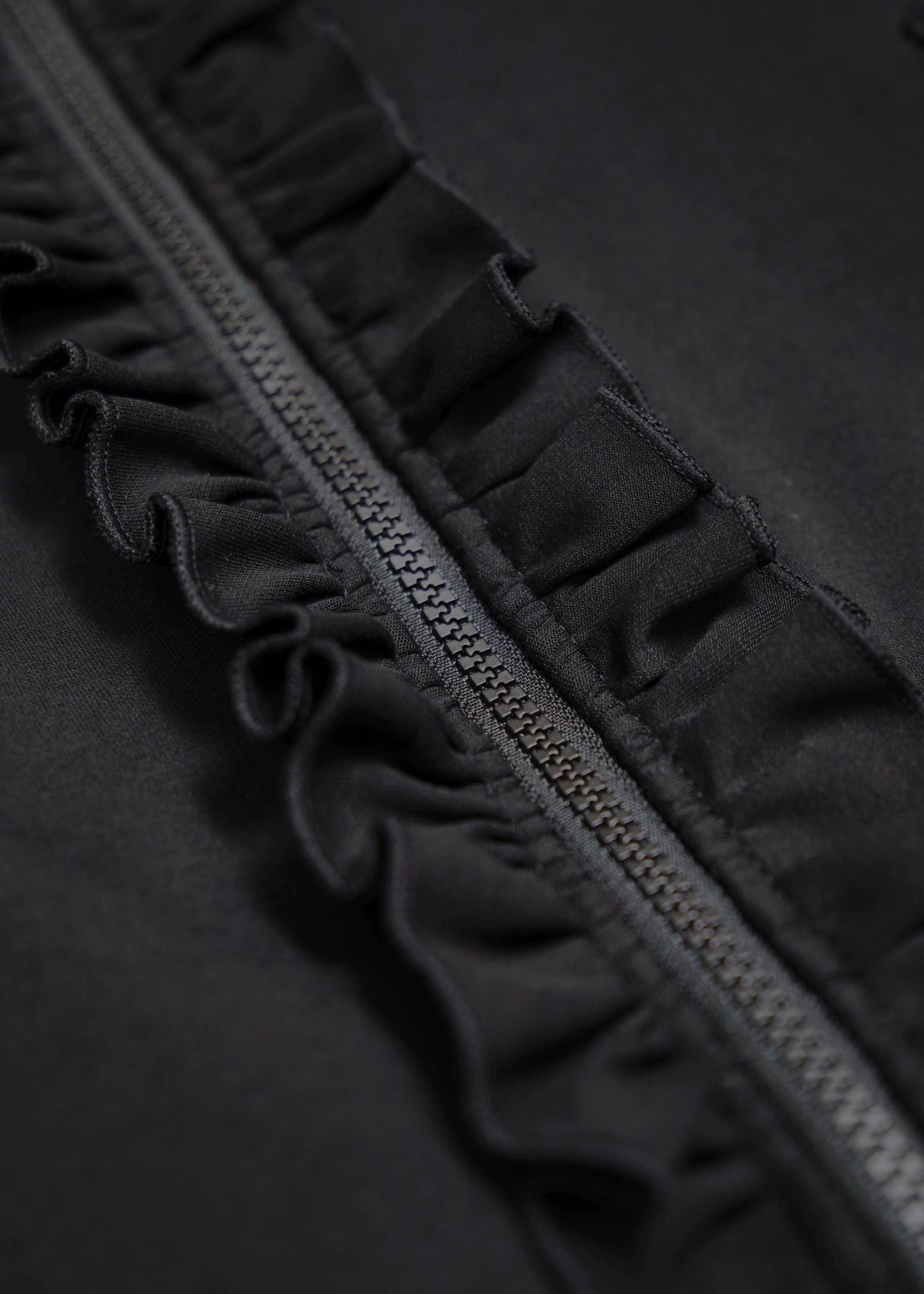 sailor collar frill zip hoodie