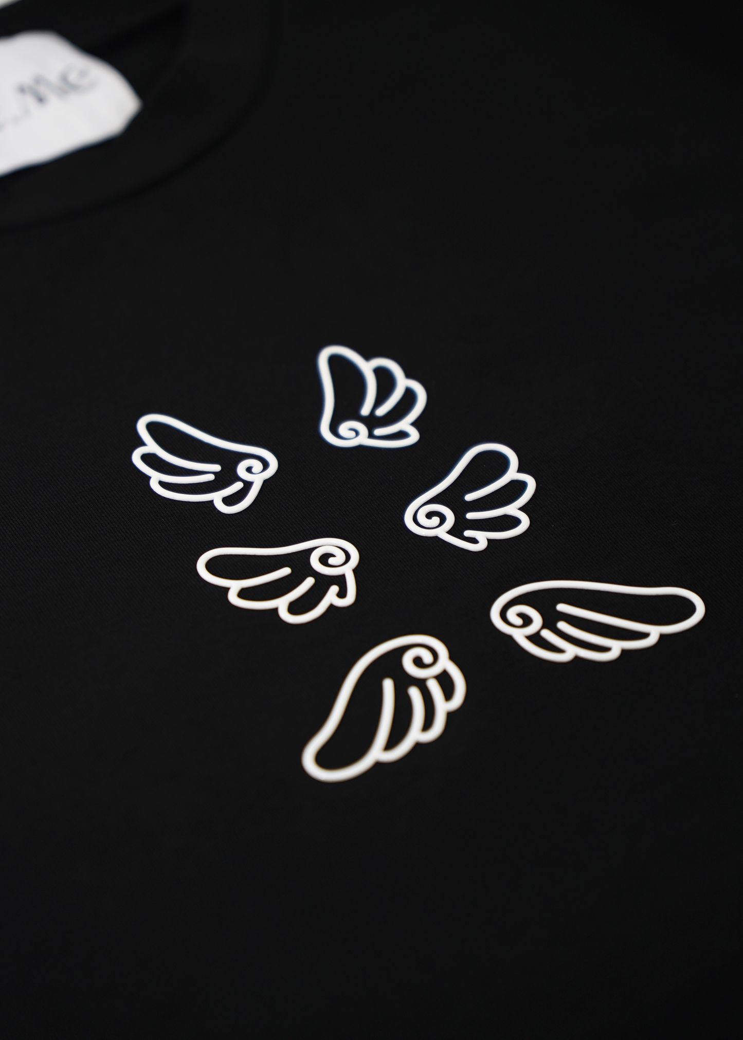 「Flying」layered T-shirt-BLACK