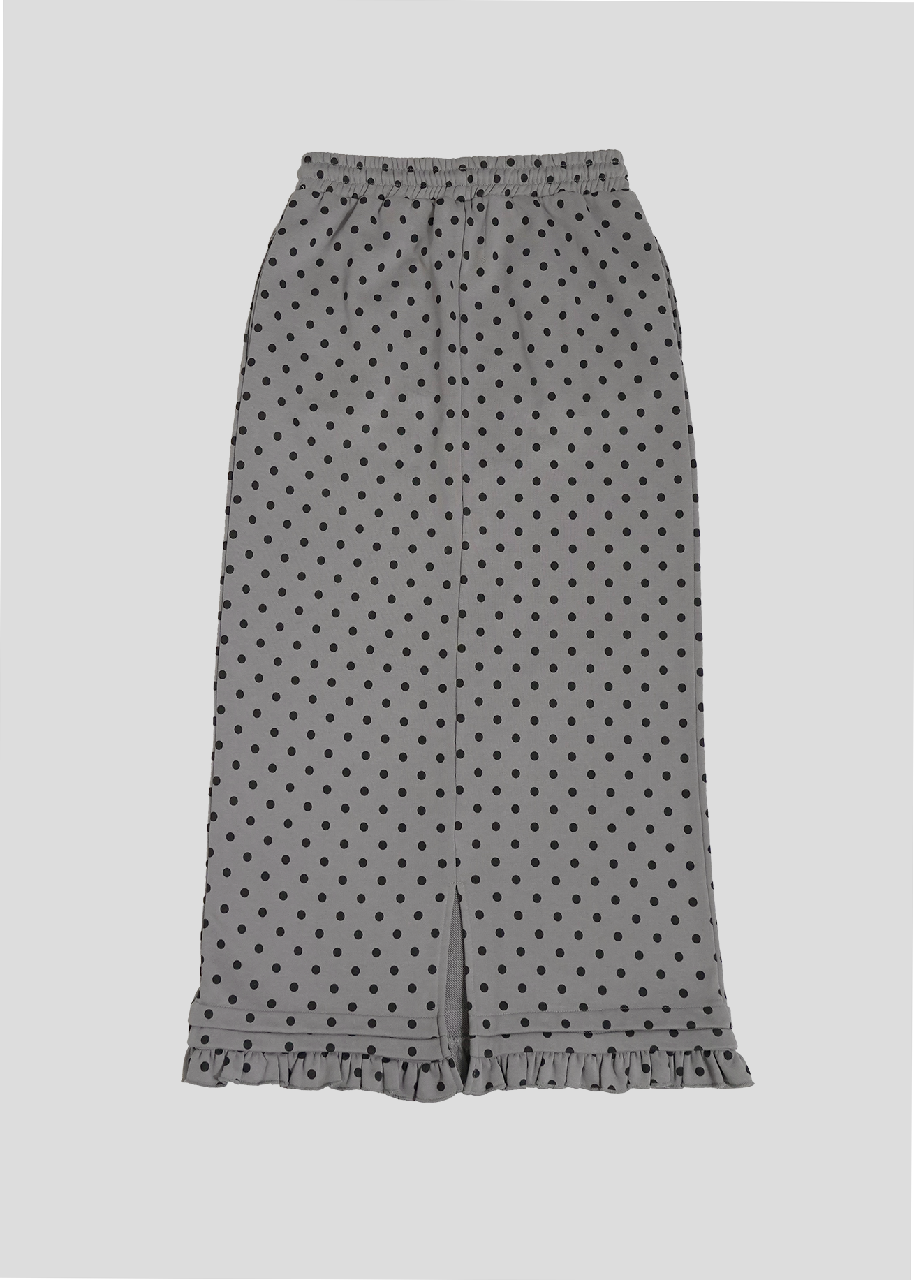 cargo frill long skirt-DOT GRAY