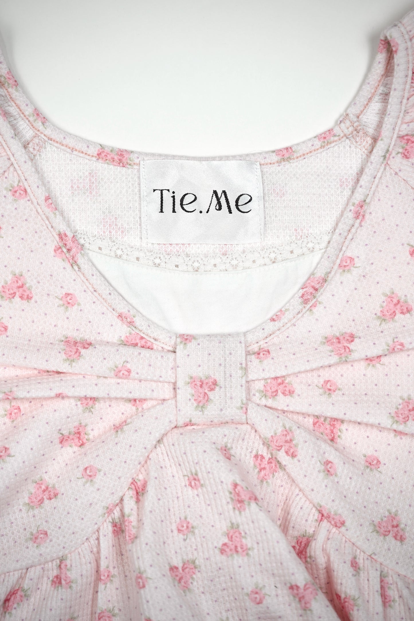 【8月初旬発送】flower waffle ribbon tunic