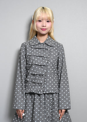 button up wool dot jacket