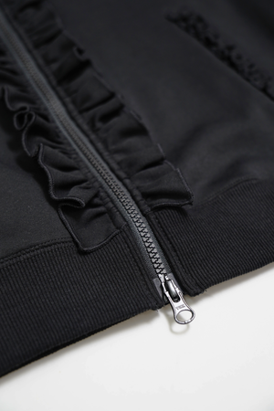 sailor collar frill zip hoodie