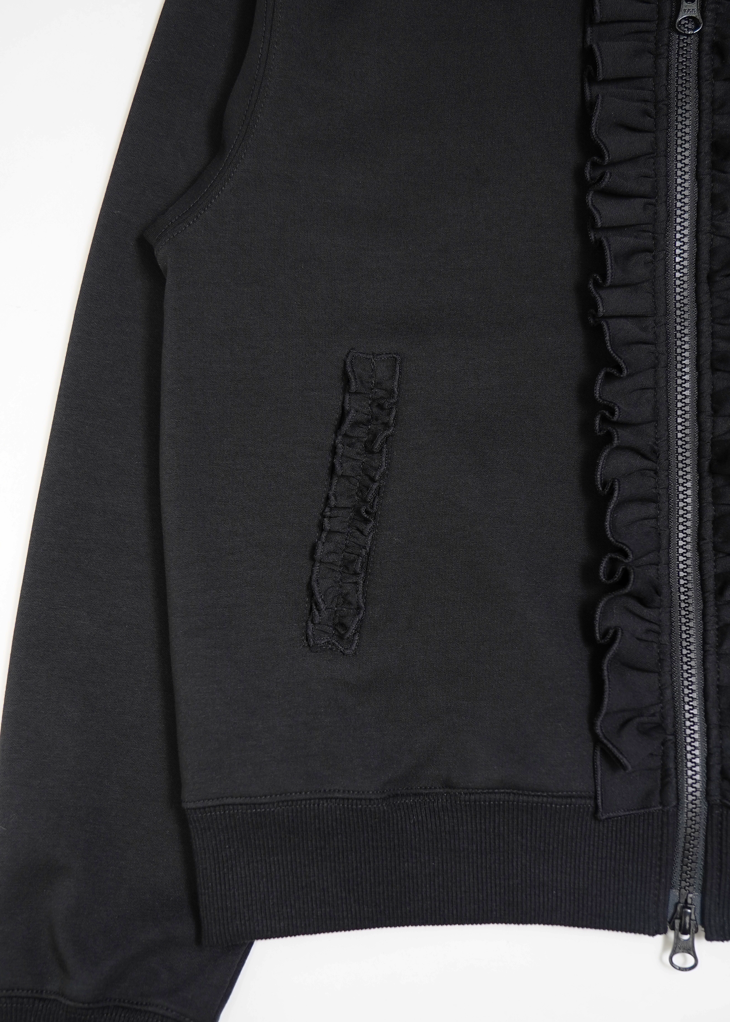 sailor collar frill zip hoodie