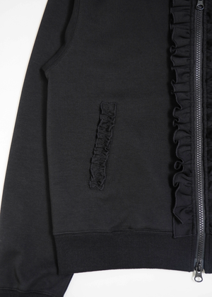 sailor collar frill zip hoodie