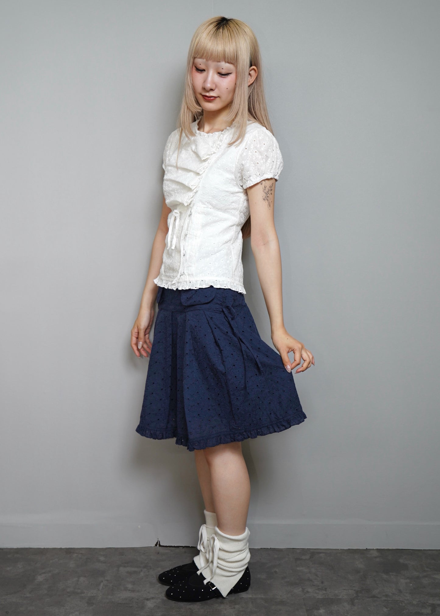 pleated cargo floral skirt