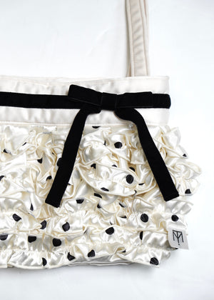 ribbon ruffle satin bag