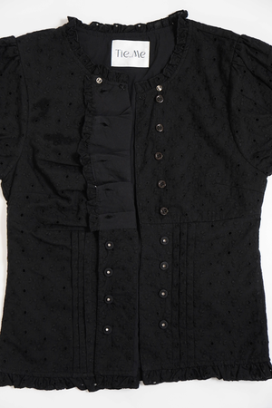 button up flora blouse