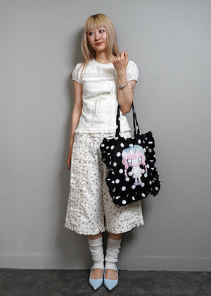 【HUHUEE】gallery girl satin frill bag