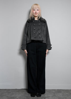 grace fur collar wool coat