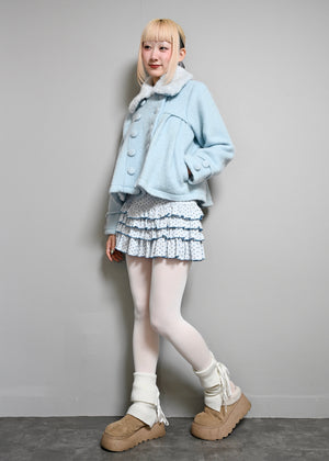 grace fur collar wool coat