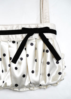 ribbon ruffle satin bag