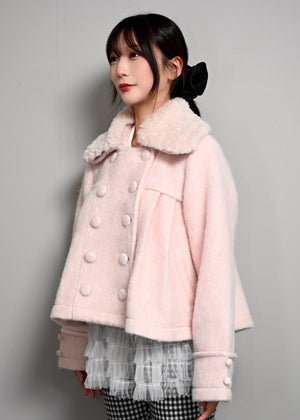 grace fur collar wool coat
